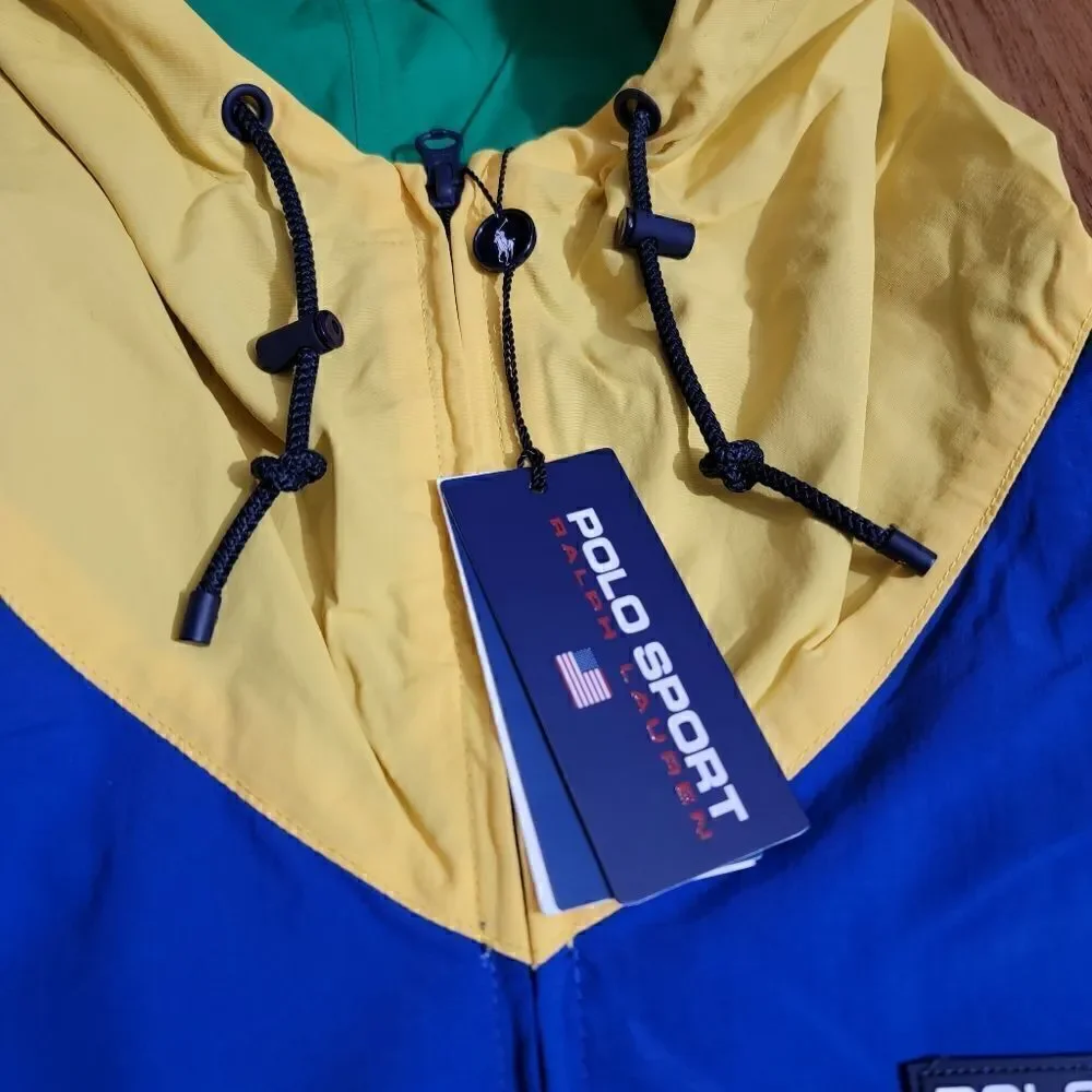 Polo Sport Ralph Lauren Color Block Windbreaker Jacket Men's Small S Blue Red US